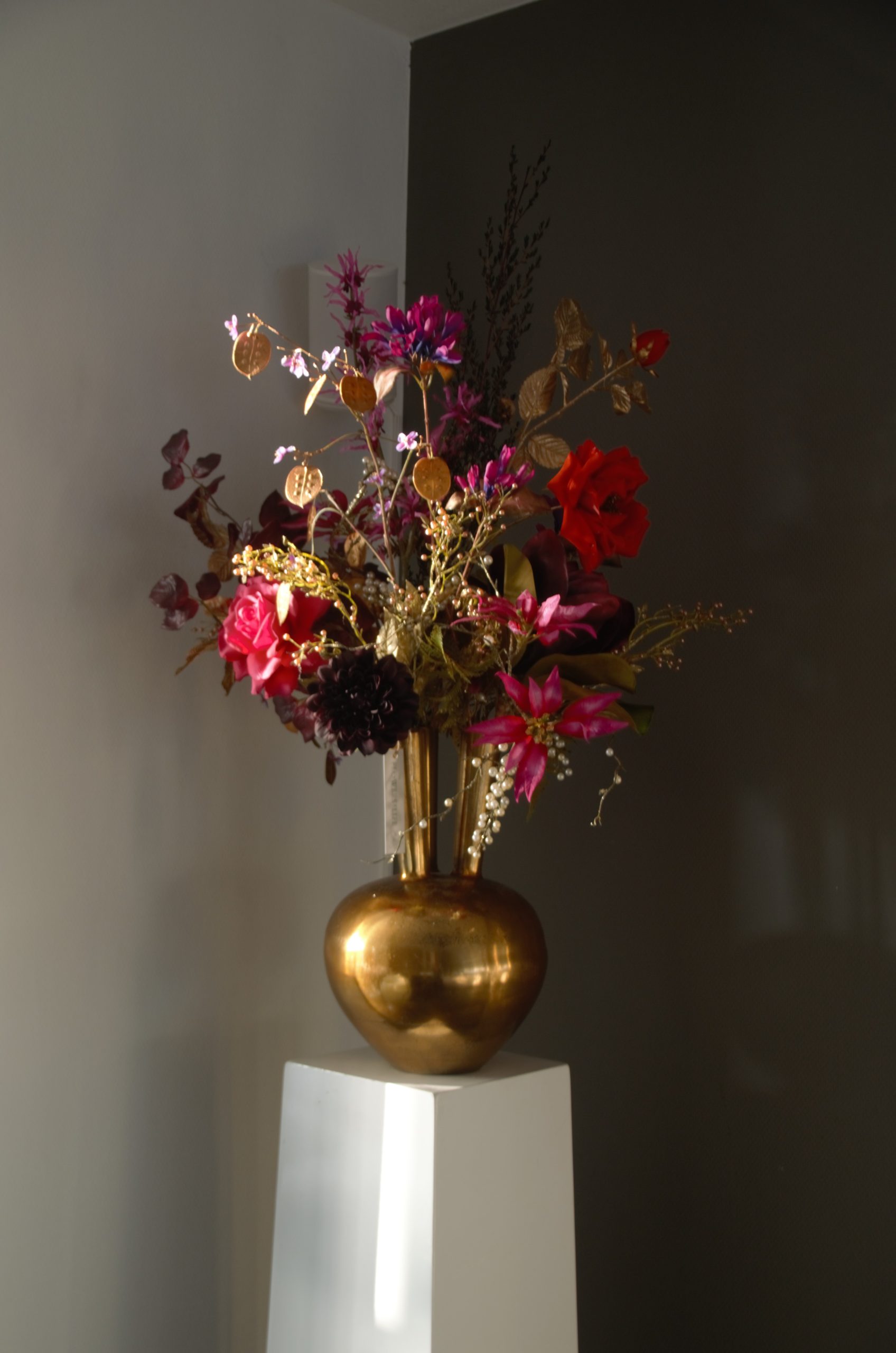 Zijden bloemen boeket winter